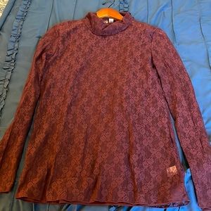 Burgundy Lace Top with camisole, large